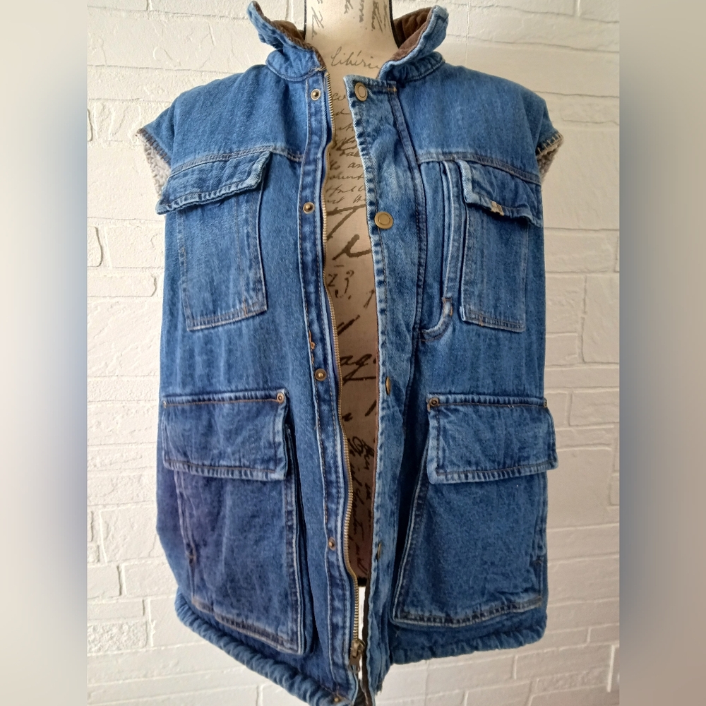 Vtg 2XL Wrangler denim vest